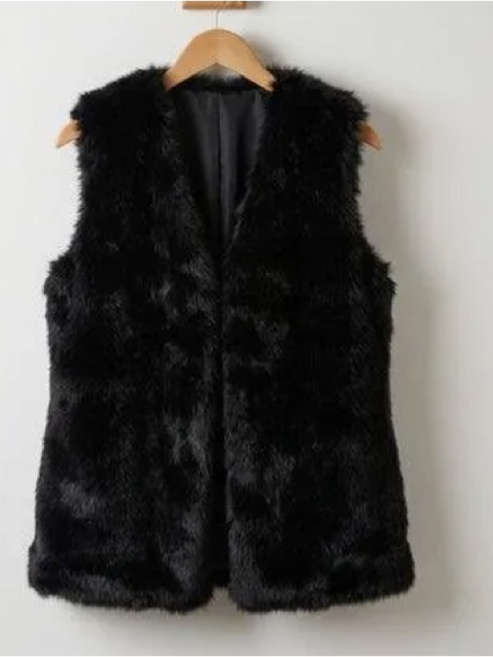 True Grit: S, Black Faux Fur Vest - Women's Sleeveless